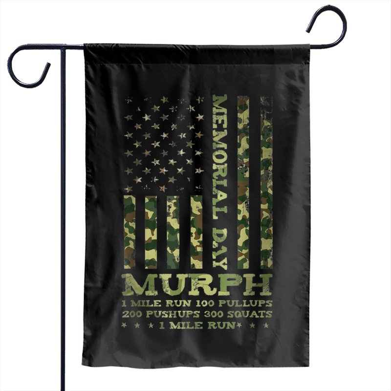 Usa Flag Camo Murph Challenge Memorial Day Wod Workout 2021 Garden Flags — Decorative Flags