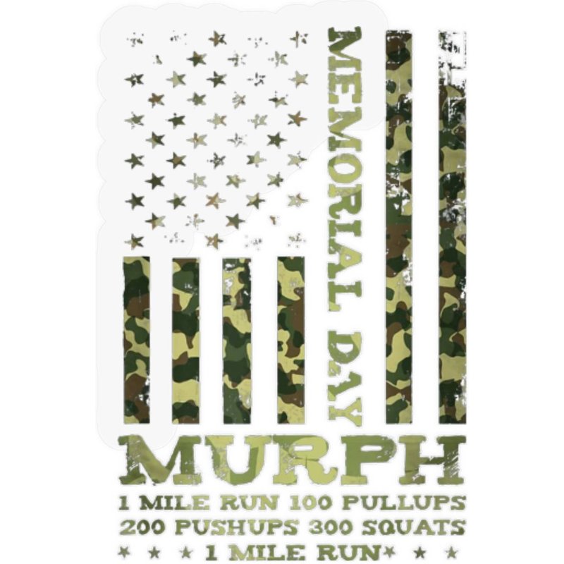 Usa Flag Camo Murph Challenge Memorial Day Wod Workout 2021 Stickers — Autocollants et stickers