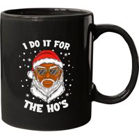 I Do It For The Hos Christmas African American Santa Black Mugs — Tasses et gobelets