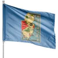 Vintage New Jersey Map - New Jersey - House Flags — Drapeaux décoratifs