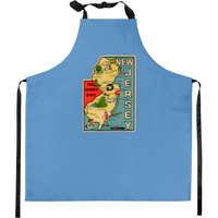 Vintage New Jersey Map - New Jersey - Kitchen Aprons — Tabliers de cuisine