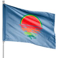 Watermelon Summer Sunset Water Fruit Watermelon Sunset House Flags — Drapeaux décoratifs