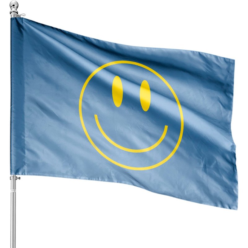 Yellow Happy Smiley Face House Flags — Drapeaux décoratifs