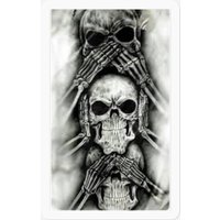 See No Evil Hear No Evil Speak No Evil Skull Design Stickers — Autocollants et stickers
