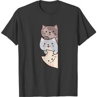 Cute Cat Art Cute Three Cats Stack T-shirts