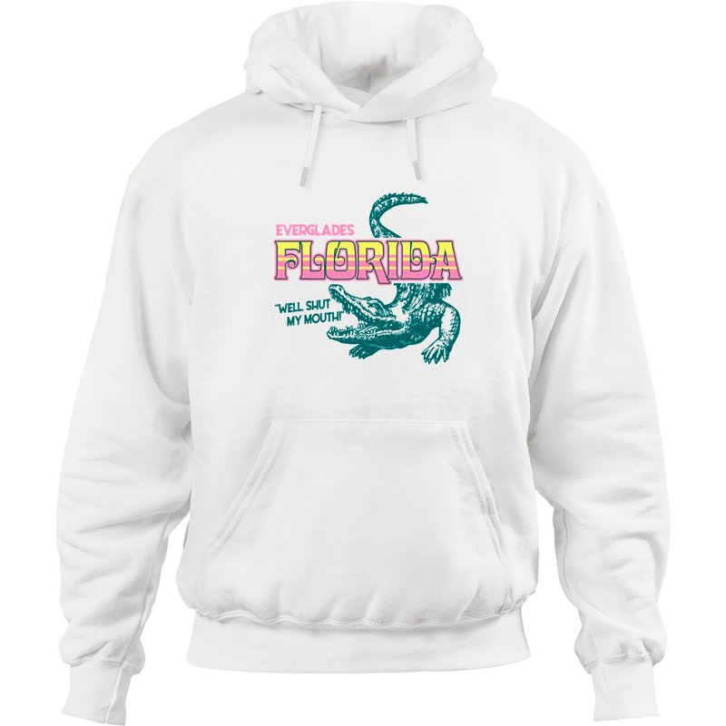 Everglades Florida Travelling Crocodile Alligator Vintage Hoodies — Sweats à capuche pour hommes
