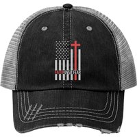 Usa Flag Patriotic American Gift Faith Over Fear Prayer Trucker Hats — Casquette de baseball