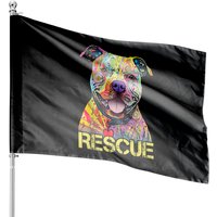 Rescue Dog Colorfull Pitbull Dog Adopt Don't Shop House Flags