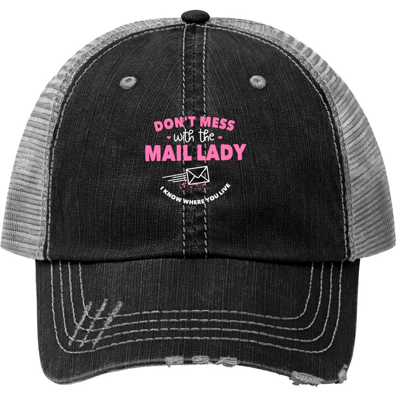 Postal Worker Gifts Funny Mail Carrier Mail Lady Post Office Print Trucker Hat — Casquette de baseball