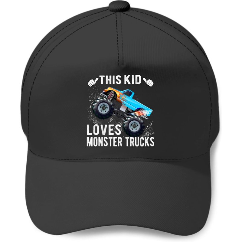 Kids This Kid Loves Monster Trucks Gift Baseball Caps — Casquette de baseball