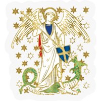 St. Michael The Archangel Icon Dragon Catholic Angel Vintage Pullover Stickers