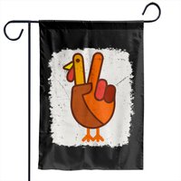 Peace Love Turkey Grateful Turkey Hand Sign Thanksgiving Garden Flags