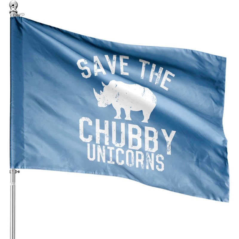 Save The Chubby Unicorns Fat Rhino Vintage House Flags — Drapeaux décoratifs