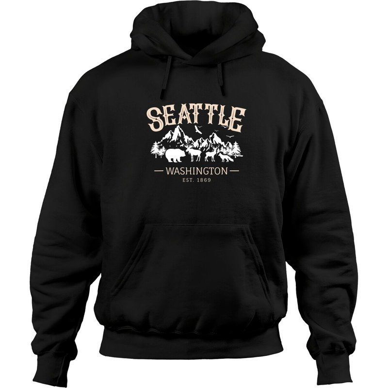 Seattle Washington Souvenir Gift Hoodies Hoodies — Sweats à capuche pour hommes