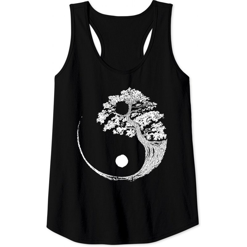 Tao Symbol Tank Tops Yin Yang Bonsai Tree Japanese Buddhist Zen — T-shirts pour hommes