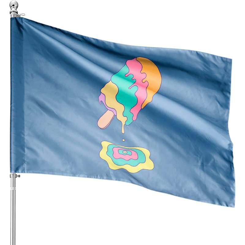 Melting Popsicle - Ice Cream - House Flags — Drapeaux décoratifs