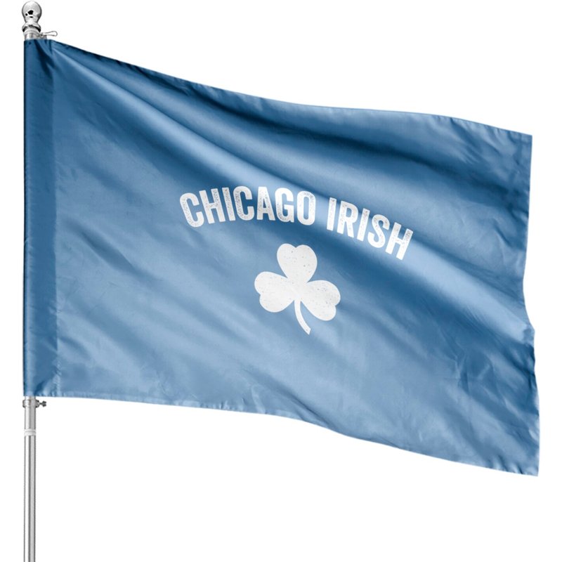 Chicago St. Patrick's Day Irish Shamrock Party Gift House Flags — Decorative Flags