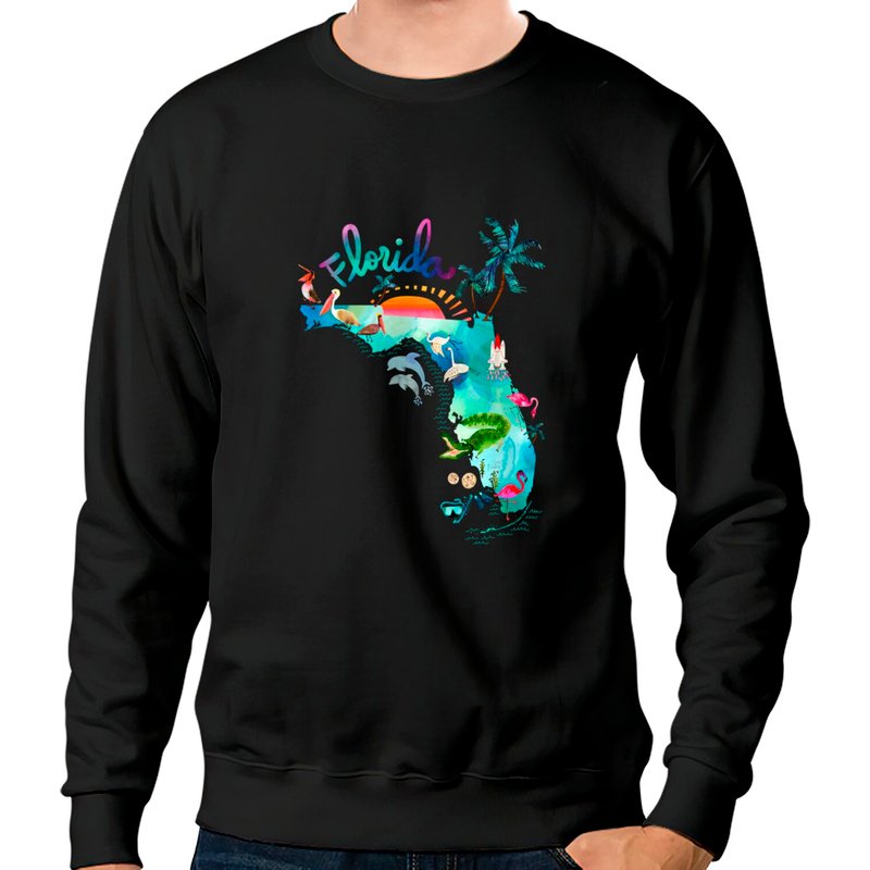 Florida Map - Florida - Sweatshirts — Sweats à capuche pour hommes