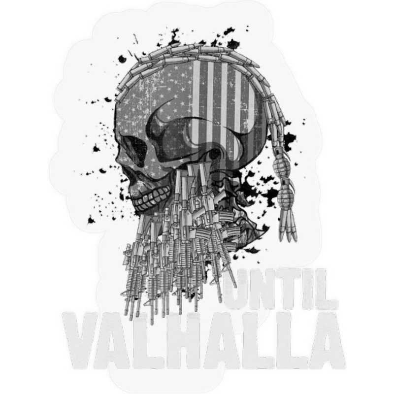 Until Valhalla Viking Us Flag Vintage Til Valhalla Stickers — Autocollants et stickers
