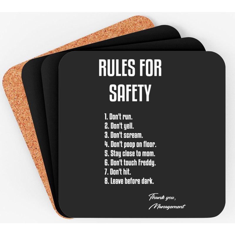 Fnaf Game Safety Rules - Five Nights At Freddys - Coasters — Sous-verres et napperons