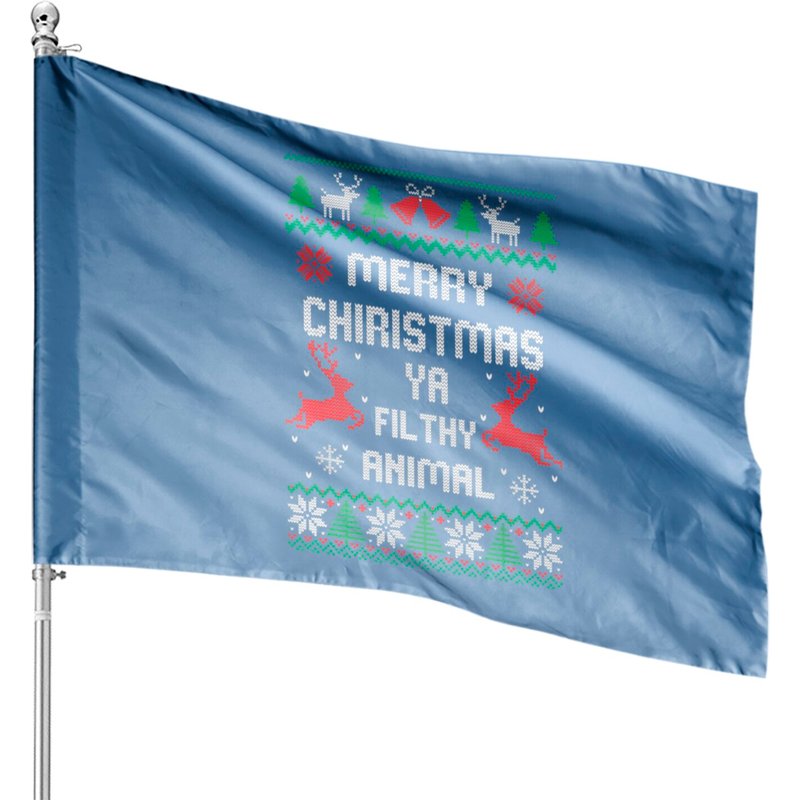 Merry Christmas Animal Filthy Ya House Flags — Drapeaux décoratifs