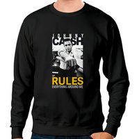 Johnny Cash Men's Rules Everything Sweatshirts Black
