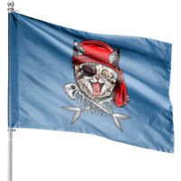 Cat Skull Pirate-house Flags — Drapeaux décoratifs