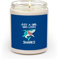 Just A Girl Who Loves Sharks Gift Shark Lover Gifts Scented Candles