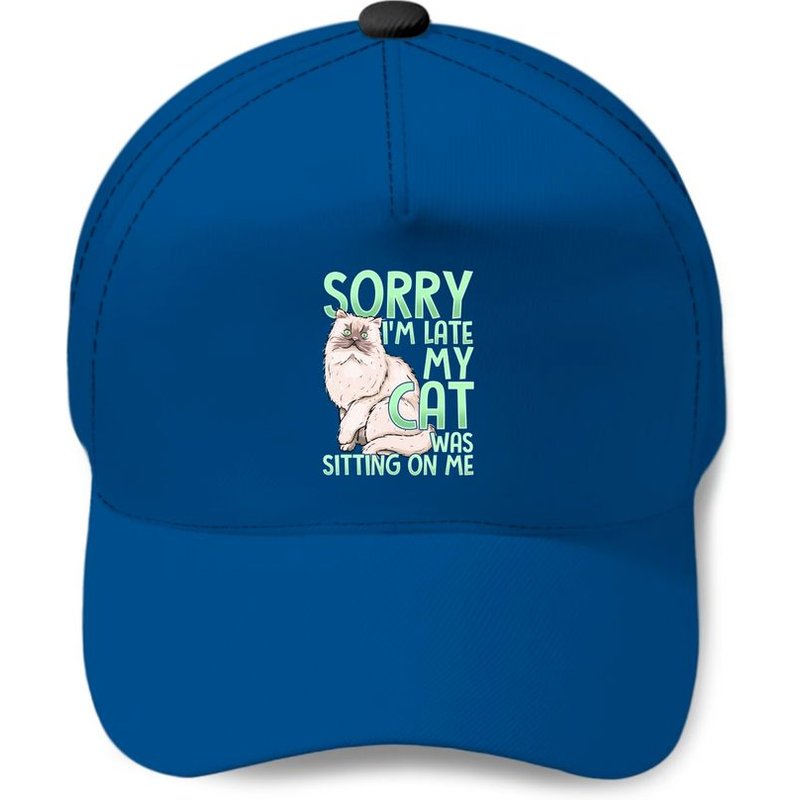 Sorry I'm Late Late My Cat Was Sitting On Me I Cat Baseball Cap — Casquette de baseball