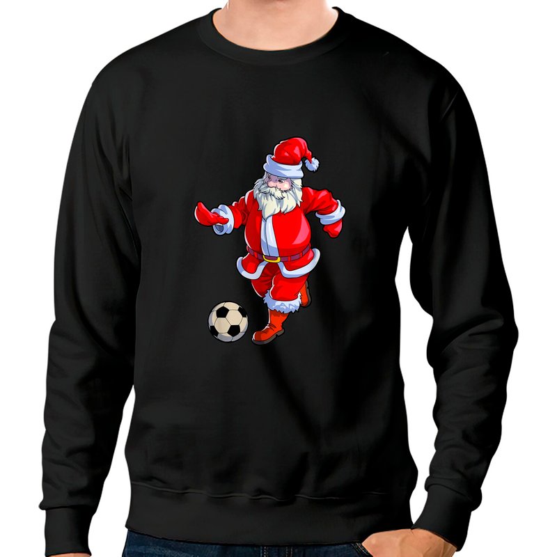 Soccer Christmas Soccer Santa Claus Sweatshirts — Sweats à capuche pour hommes