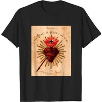 Vintage Sacred Heart Of Jesus Catholic Art Traditional T-shirts