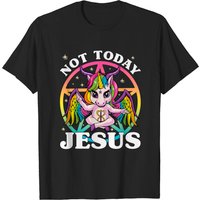Satanic Unicorn Not Today Jesus Satan Unicorn Baphomet Sigil T-shirts