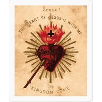 Vintage Sacred Heart Of Jesus Catholic Art Traditional Stickers — Stickers & Decals