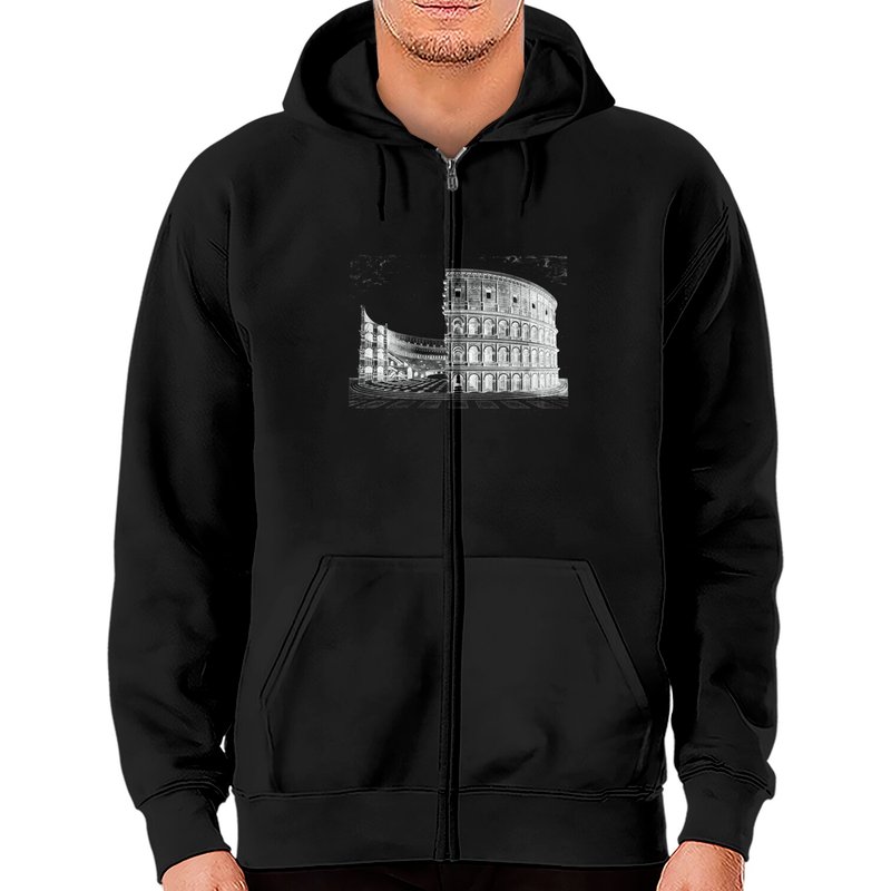 Italy Travel Rome Colosseum Zip Hoodies — Sweats à capuche pour hommes