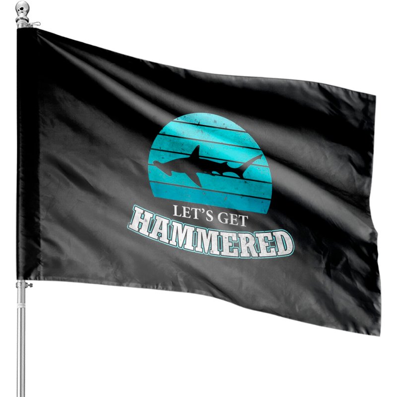 Let's Get Hammered Shark Week House Flags — Drapeaux décoratifs