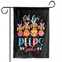Bunny With Ears Garden Flags Oh For Peeps Sake Funny Easter Dachshund Bunny Ear Egg
