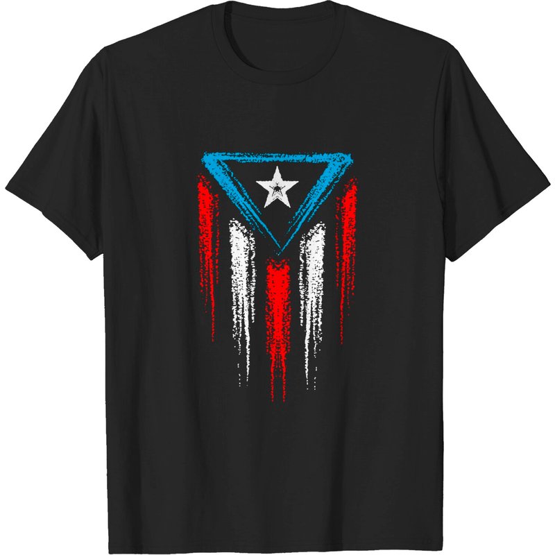 Boricua Distressed Puerto Rico Flag Pullover T-shirts — Mens T Shirts