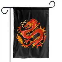 Scary Dragon Garden Flags Dragon Chinese Fantasy Animal Gift — Drapeaux décoratifs