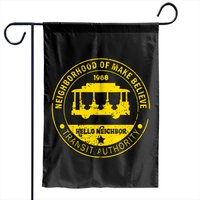 Neighborhood Transit Logo (gold) - Mister Rogers Neighborhood - Garden Flags — Drapeaux décoratifs