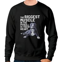 The Biggest Muscle In The Pit Bull Is Their Heart Sweatshirts - Pitbull - Sweatshirts — Sweats à capuche pour hommes