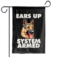 German Shepherd Ears Up System Armed Garden Flags — Drapeaux décoratifs