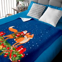 Foxes Lover Xmas Santa Riding Fox Christmas Baby Blankets — Baby Blankets