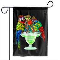 Parrots Drinking Margarita Hawaiian Garden Flags Vacation Birds Garden Flags — Drapeaux décoratifs
