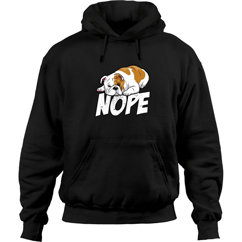 Englische Bulldogge Old English Bulldog Nope Lazy Hund Hoodies — Sweats à capuche pour hommes