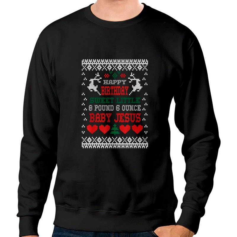 Happy Birthday 8 Pound 6 Ounce Baby Jesus Christmas Sweatshirts — Sweats à capuche pour hommes