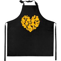 Rubber Duck Heart & Love Symbol. Rubber Ducky Duckie Quack Kitchen Aprons — Tabliers de cuisine