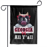 Georgia Vs All Y'all | Funny Vintage Bulldog Garden Flags — Drapeaux décoratifs