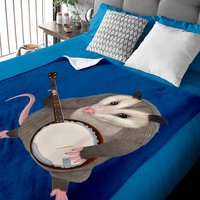 Opossum Playing The Banjo - Possum Baby Blankets — Couvertures pour bébé