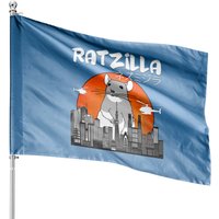 Funny Ratzilla Japan Mouse House Flags