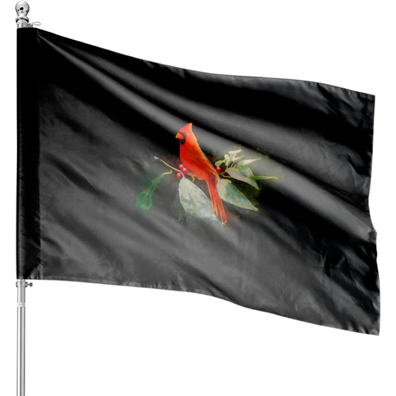 Wild Red Cardinal Bird House Flags — Drapeaux décoratifs